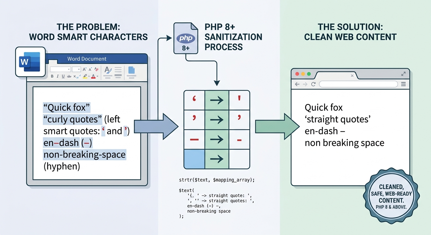 How to Clean Up Microsoft Word HTML Special Characters with PHP